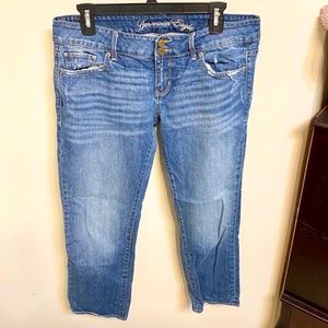 AEO American Eagle Outfitters Double Button Denim Jeans Size 12